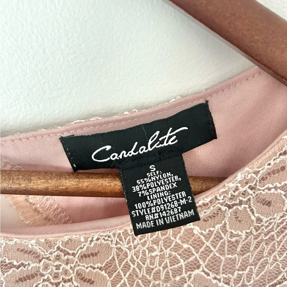Pink Blush Lace Midi Dress | Size Small (fits like Medium) | Cottagecore Dress - Picture 6 of 6